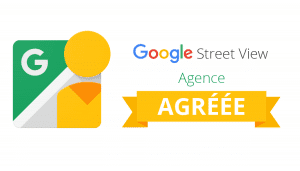 Badge partenaire certifiant qu'une agence est agréée Google Street View