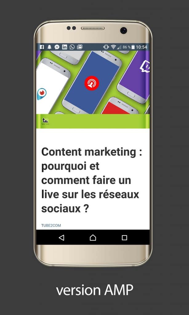Article de blog de Tube2Com avec AMP 