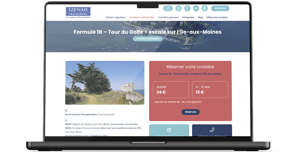 Izenah Croisières site internet