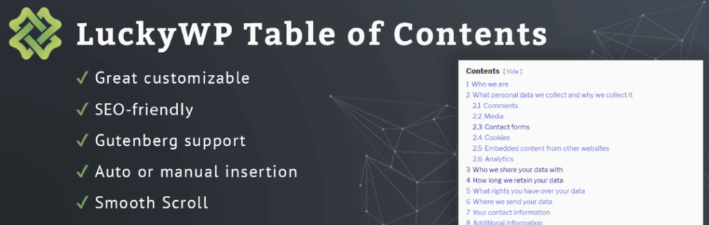 Lucky WP Table of Contents plugin