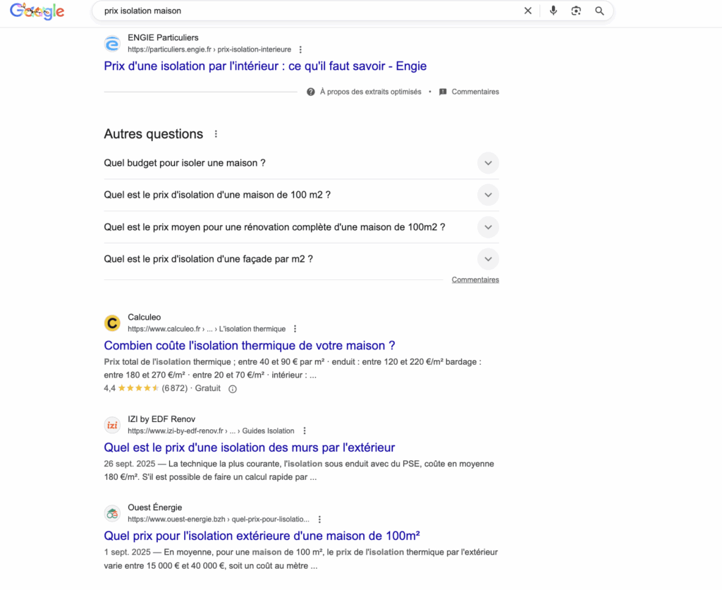 recherche isolation maison